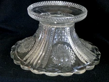 Signed Heisey Elegant Glass Beaded Panel Sunburst Punch Bowl Base Only