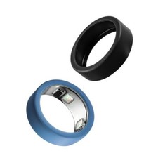 TERPINK 2 Packs Silicone Covers Compatible with Oura Ring 5 S 6-9 Black Blue