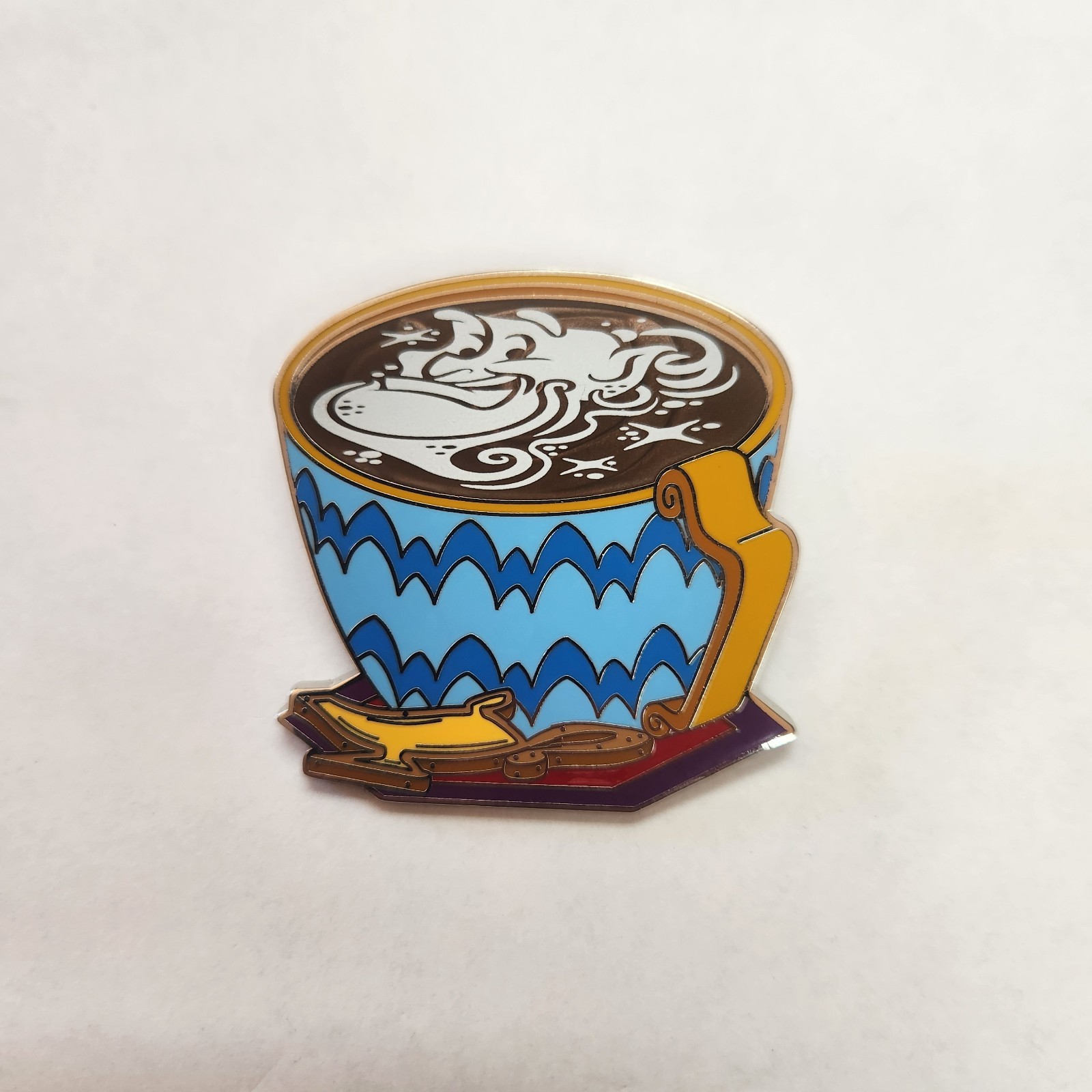 Disney Aladdin Latte with Character Genie Coffee Mug Metal Trading Pin
