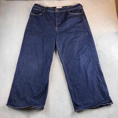Boden High Rise Wide Leg Jeans Women 34x30 BlueR0269 Dark Wash Denim Skater