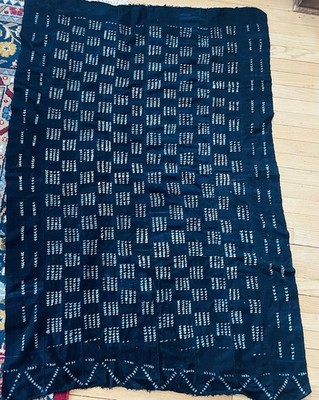 Fine Old Weaving Dogon Mali Indigo  Cloth Textile 63'' by 41'' Handwoven