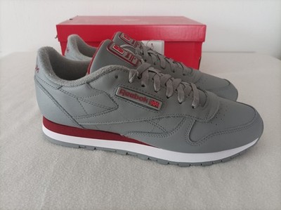Neue Reebok Classic Leather Grösse EUR 45,5 grau rot weiß 100249266
