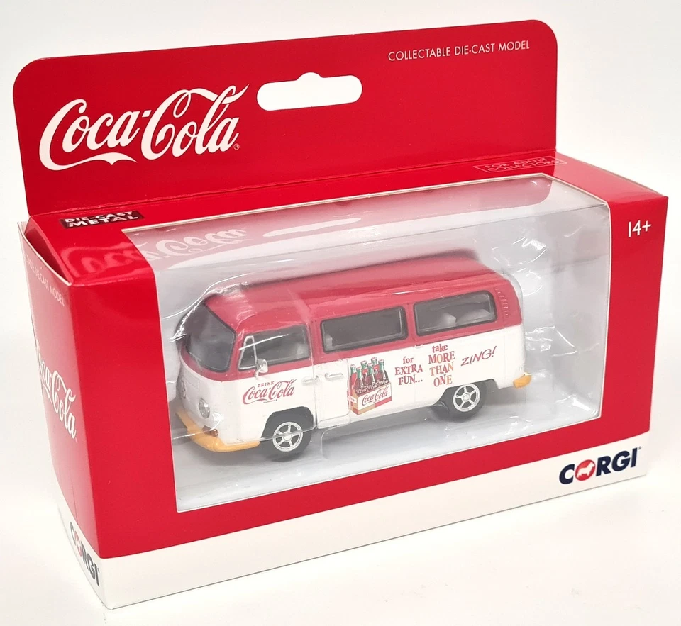 Corgi 1/43 Volkswagen T2 Bay Window Coke Coca Cola Camper Diecast Model Car - Image 2 of 4