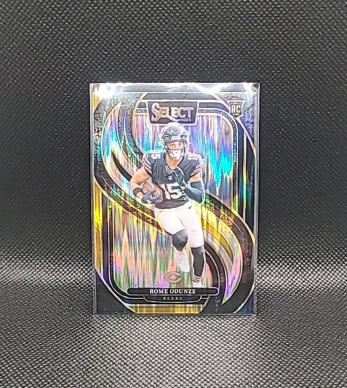 2024 Select Rome Odunze Premier Level black and gold Prizm Shock RC Bears 🔥
