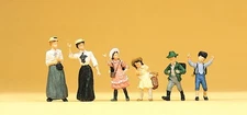 Preiser HO Scale Model Figure/People Set - 1900s Women And Children 6-Pack