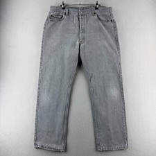 Vintage Levis Jeans Mens 38x30 Fits 36x29 Gray 501 Straight 80s Made in USA