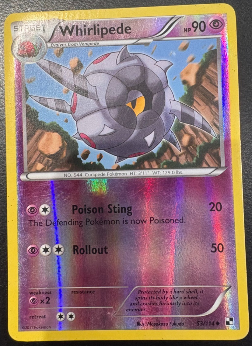 Pokémon TCG Whirlipede 53/114 Black & White Reverse Holo NM/LP
