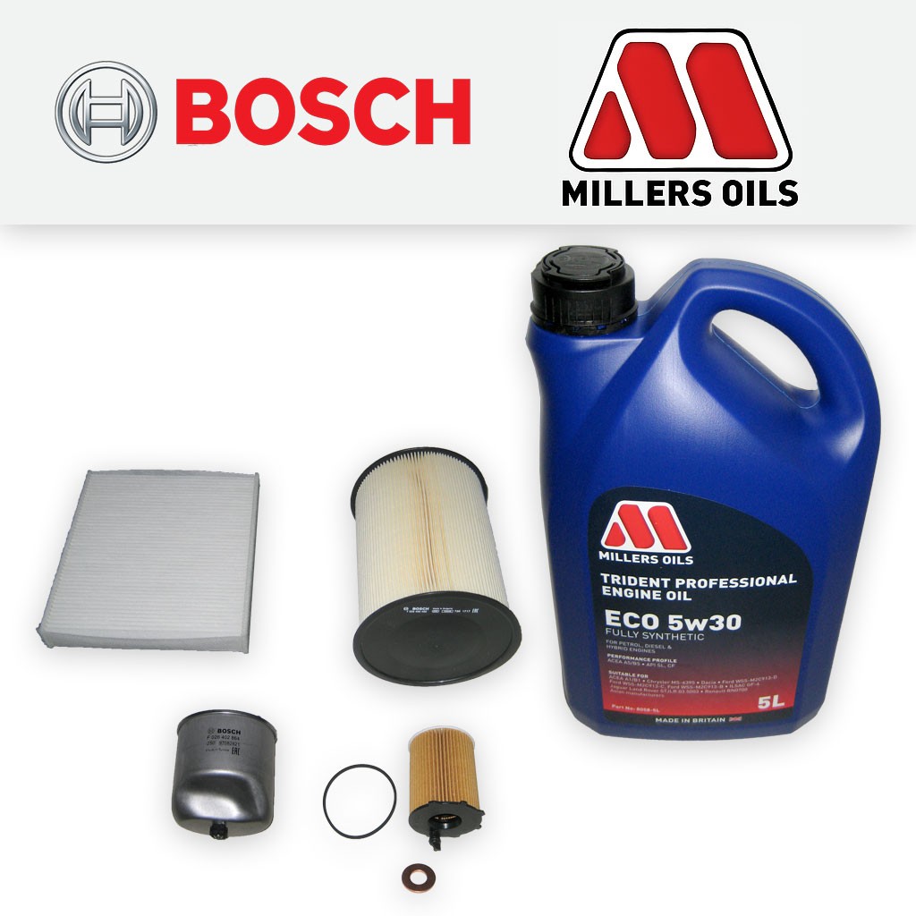 SERVICE KIT for VOLVO V50 1.6 D2 OIL AIR FUEL CABIN FILTER +5w30 OIL (2010-2012)