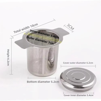 I Stainless Steel Tea Infuser with Double Handle and Lid Fine Mesh Coffee Filter