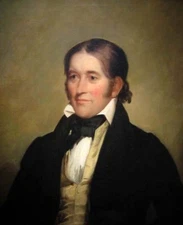 Art Oil painting male portrait Davey Crockett hand painted in oil canvas