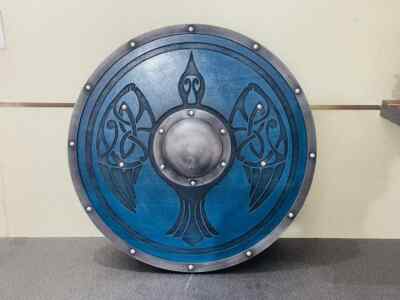 Medieval Viking Warrior New Designer Wood & Heavy N e w s Round Shield Handmade
