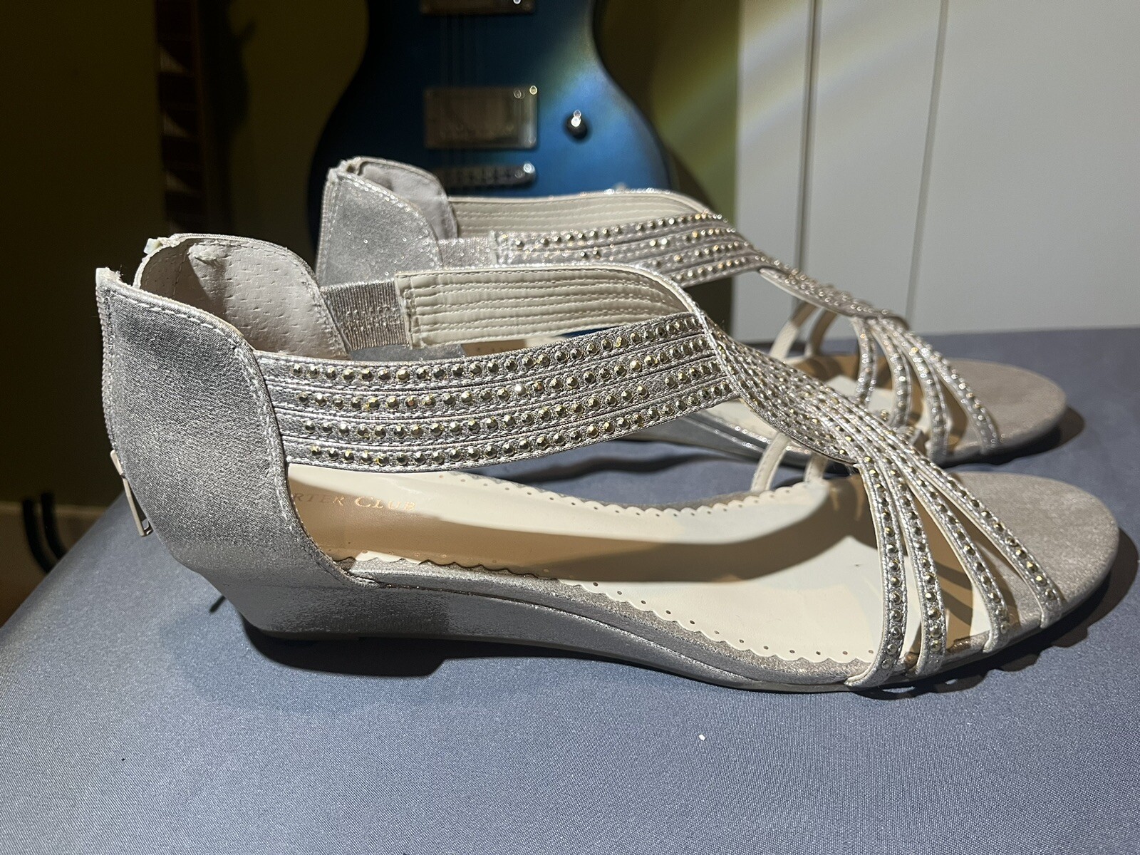CHARTER CLUB Ginifur Wedge Sandals, Created for Macy's sz 12 | eBay
