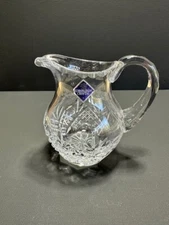 Vintage Crystalite Bohemia Lead Crystal Pinwheel Design Sugar & Creamer