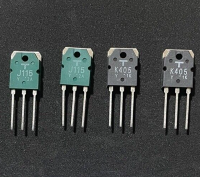 2SJ115-Y 20個+2SK405-Y 20個 東芝 J115+K405 2 Pairs(4PCS) 2SK405-Y / 2SJ115-Y NOS Genuine TOSHIBA Made in