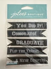 Jolee's Boutique GRADUATION BANNER 5pcs Dimensional Scrapbooking Stickers RARE