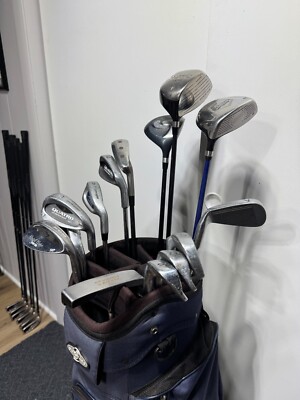Men's Golf Set w/ Dunlop Clubs & Outward 9 Cart Bag - 14