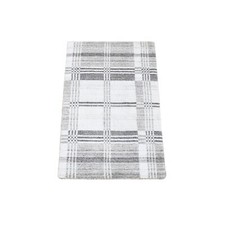2' x 3' IvoryGray Hand Loomed Modern Plaid Design 100% Wool Mat Rug R80371