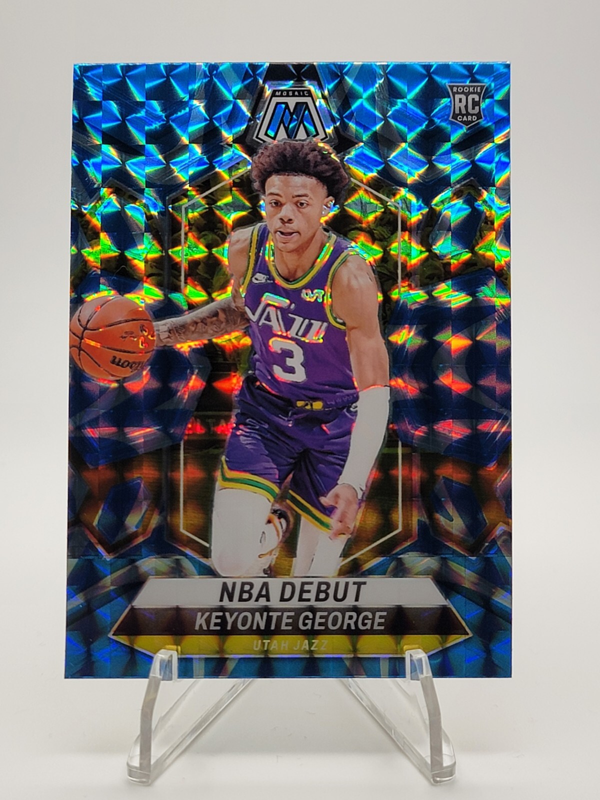 2023-24 Mosaic Keyonte George Nba Debut PRIZM BLUE REACTIVE ROOKIE Jazz