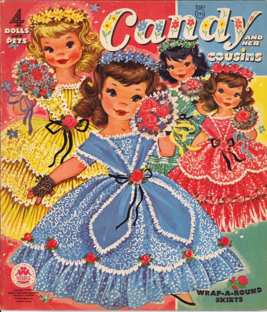 VINTAGE 1961 CANDY COUSINS PAPER DOLLS ~ CUTE LASER REPRODUCTION