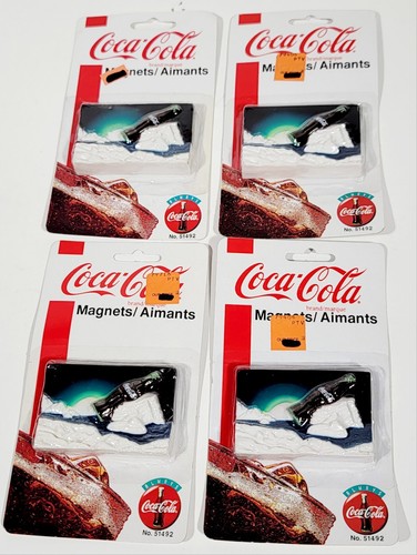 4 Coca-Cola Magnet 1998 coke bottle on ice burgh No. 51492 in original package - Picture 2 of 14