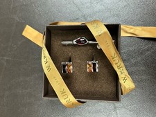 Natural Amber 925 Silver Cufflinks & Tie Bar W. Kruk. Bursztyn.