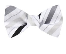 Men's 100 Silk Designer Stripe Self Tie Woven Bowtie- NWT