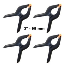 SET 4 MORSETTI MORSETTO STRETTOIO PINZA A MOLLA IN PLASTICA 3" LUNGHEZZA 95 mm