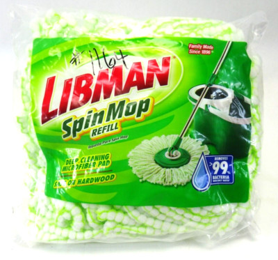 Libman Spin Mop Refill Deep Cleaning Microfiber Machine Washable 01164 NEW