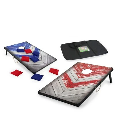 KandyToys Bolsa de Frijoles de Madera Lanzar Juegos de Jardín Juego Cornhole Juego de 2 Jugadores