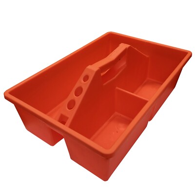 Werkzeugkiste Tragebox Werkzeug Ordnung mit Griff Werkzeughalter orange Schwerlast Aufbewahrung