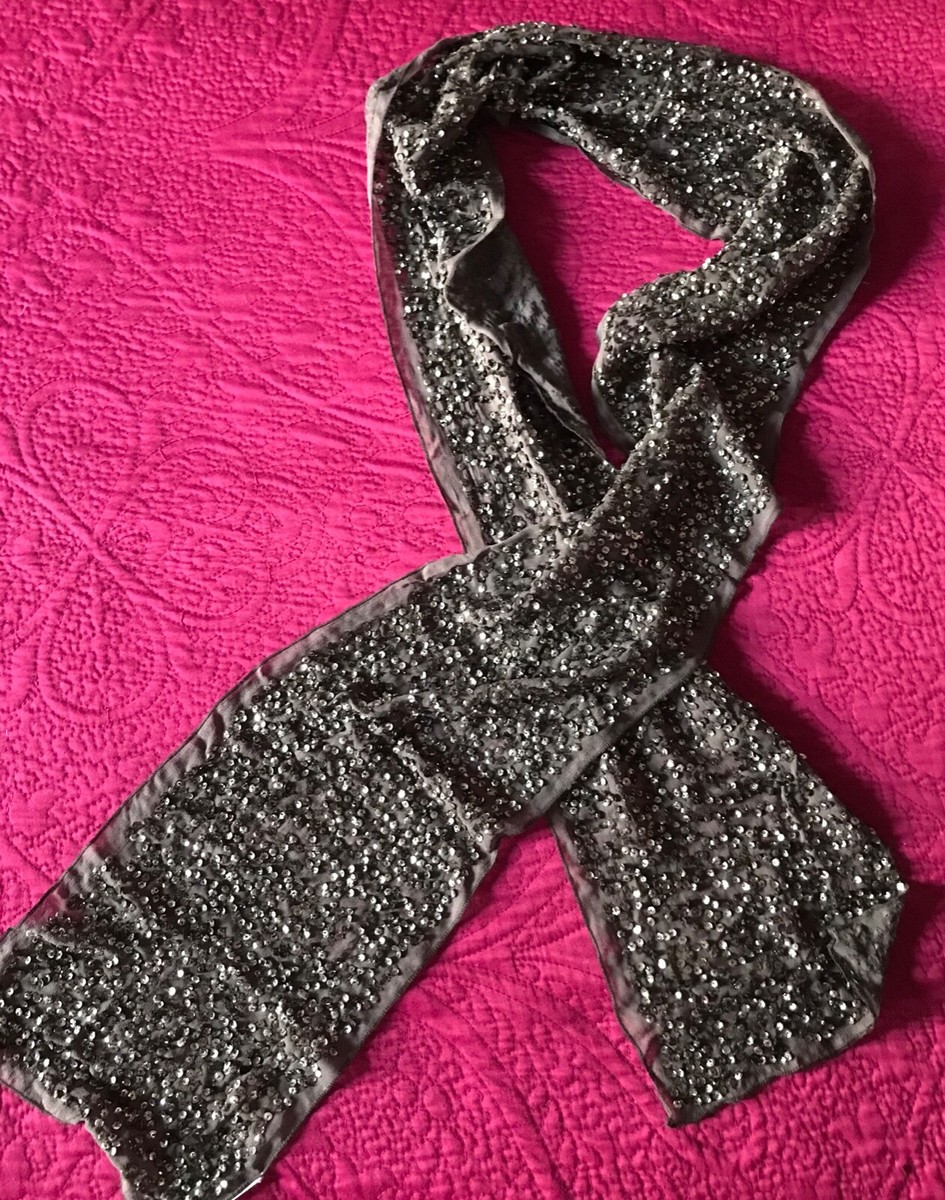 Sciarpa Zara stola perle paillettes