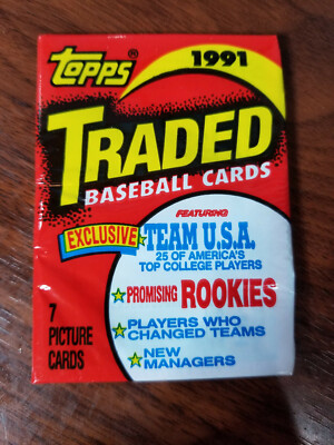 1991 Topps Traded baseball single 7 card pack lots - Checklist below