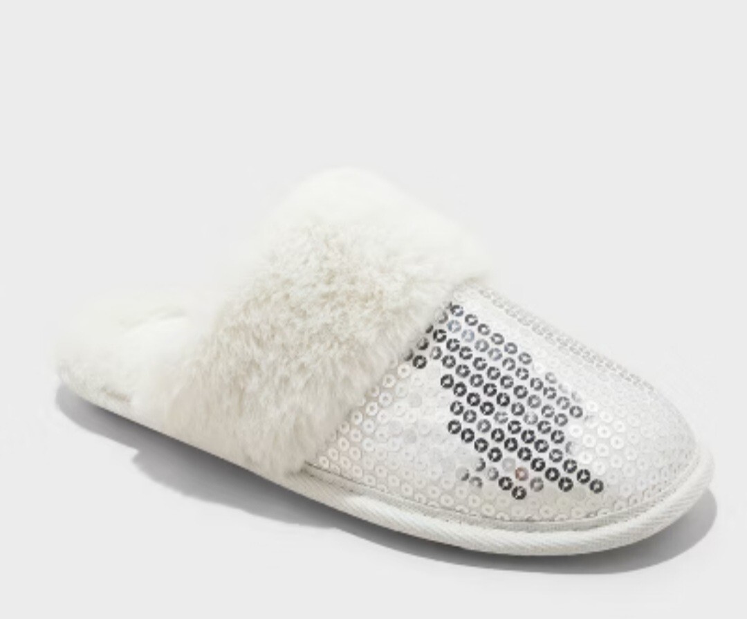 APL Ciabatta donna Auden argento rey con paillettes taglia large 9 10 nuova con etichetta senza scatola