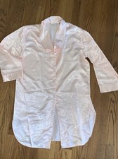 Vintage ERIKA TAYLOR INTIMATES Night Shirt Gown Peach Satin Negligee M    tb12m24