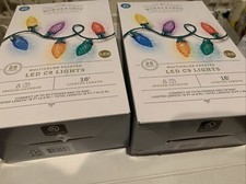 2x Wondershop Christmas String Lights 25ct C9 Faceted LED Multicolor Holiday Set