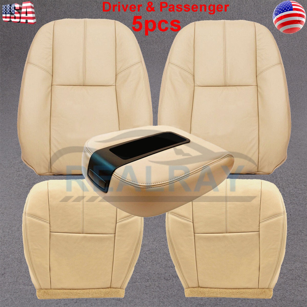 Fits Power Heated Seats Tan Leather Bottom Seat Cover For 2003-2007 Chevy Silverado Driver Side Seat Covers Silverado