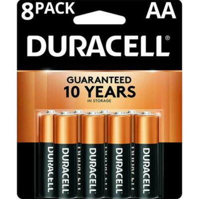 Duracell MN1500B8 Coppertop AA 1.5V DC Batteries - Pack of 8