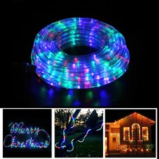 50/100FT Waterproof LED Rope Light 4-Lighting Mode Lights Flexible with Remote