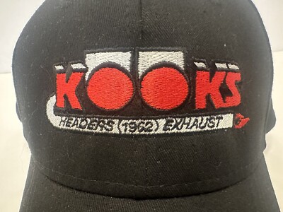 KOOKS HEADERS EXHAUST Hat Cap Adjustable Hook & Loop Strap Black Baseball Cotton