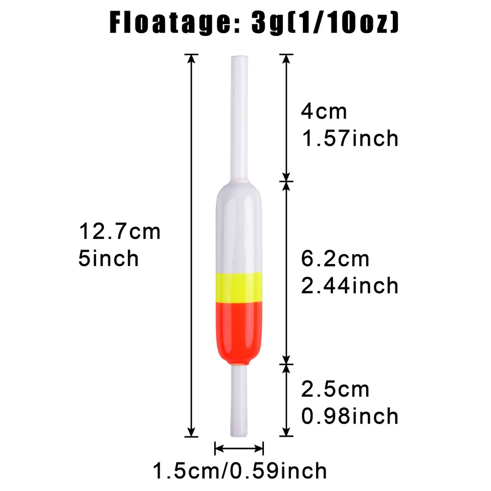 10Pcs Fishing Bobbers Fishing Floats Slip Bobbers Crappie Fishing Tackle Tools - Image 3 of 4