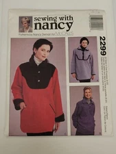 McCalls Vtg 90s Sewing with Nancy Zieman Pullover Top 2299 Size 8-22 