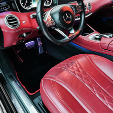 2015 - 2021 Black Sheepskin Car Mats fits Mercedes S-Class C217 S550 S63 AMG S65