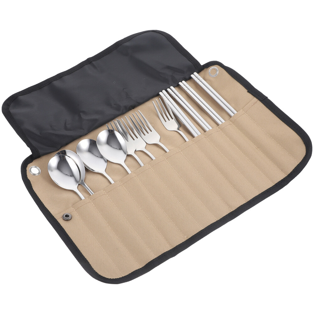 Cubiertos Vajilla Mochila Para El Viaje Acero Inoxidable Palillos