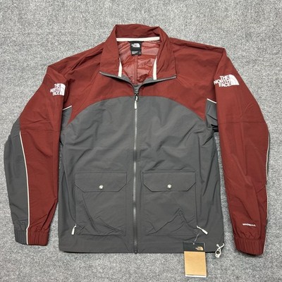 The North Face Jacket Mens Medium Gray Red WindWall Boreas Hike Full Zip Hiking