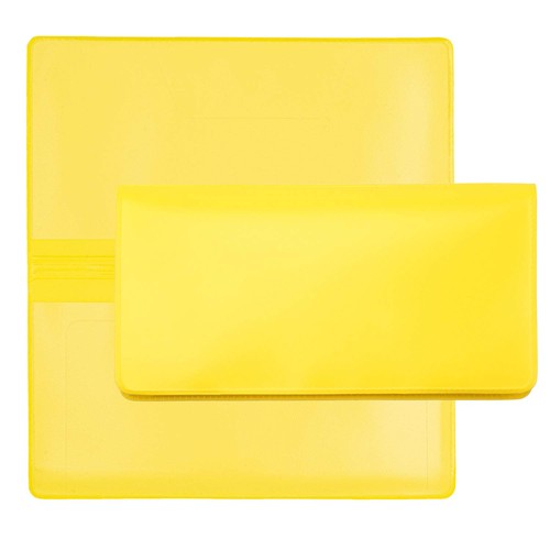 Yellow Vinyl Checkbook Cover, Top Tear Personal 6-3/8 X 6-7/8,  - Picture 5 of 6