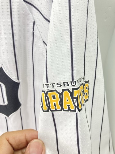 Pittsburgh Pirates Dynasty Jersey Men Large White Stripe Button Short Sleeve New - Picture 4 of 14