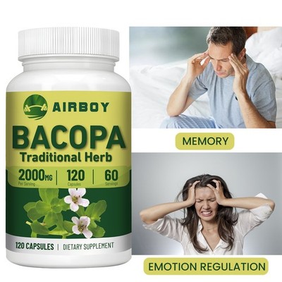 Bacopa Monnieri 2000mg - Boost Memory Focus Enhancer Stress Relief - Non GMO