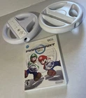 Mario Kart Wii (Nintendo 2008) With (2) Two Steering Wheels & 1 remote  TESTED!