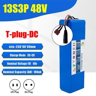 13S3P 48V 100000mAh Li-Ionen-Akku mit BMS für 54,6V E-Bike Scooter 100 Ah