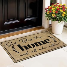 Door Mat Home Mats for Front Door Indoor Outdoor Entrance God Bless This Home